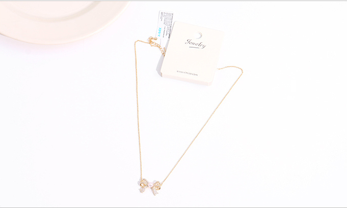 Bowknot Artificial Pearl Choker Necklace