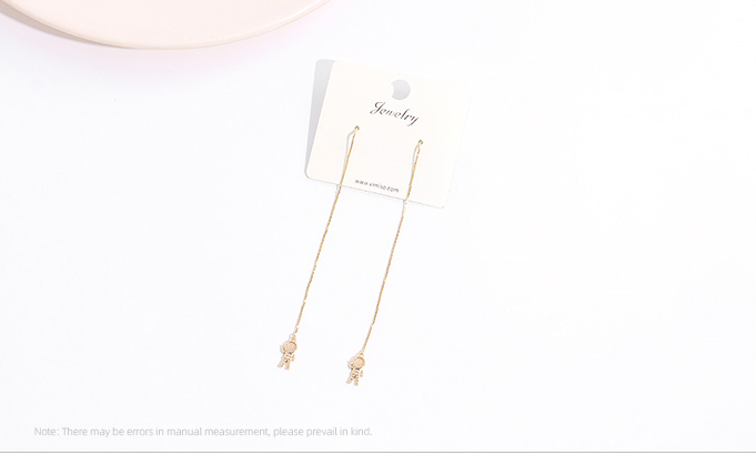 Spaceman Cat's-eye Gem Threader Earrings