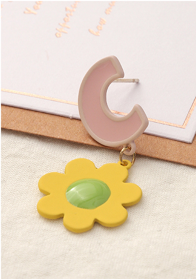 Letter Flower Earrings