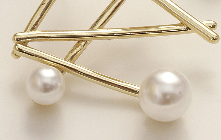 925 Silver Needle Cross Artificial Pearl Earrings