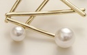 925 Silver Needle Cross Artificial Pearl Earrings