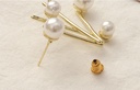 925 Silver Needle Cross Artificial Pearl Earrings