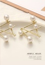 925 Silver Needle Cross Artificial Pearl Earrings