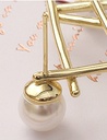 925 Silver Needle Cross Artificial Pearl Earrings