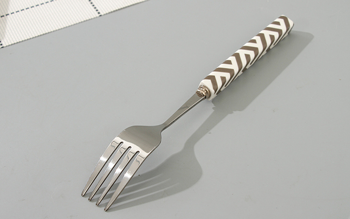 Geometric Collection Square Ceramic Handle Dinner Fork
