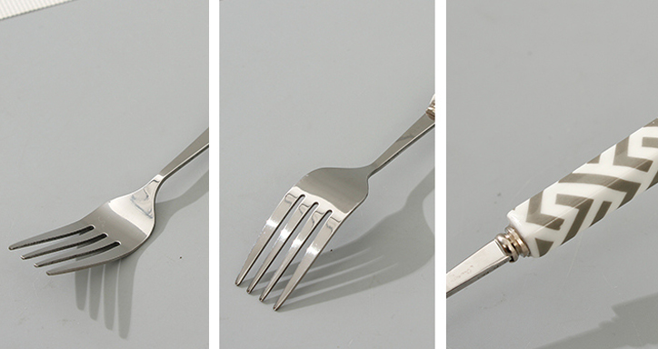 Geometric Collection Square Ceramic Handle Dinner Fork