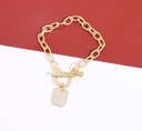 Rhinestone Square Pendant Bracelet