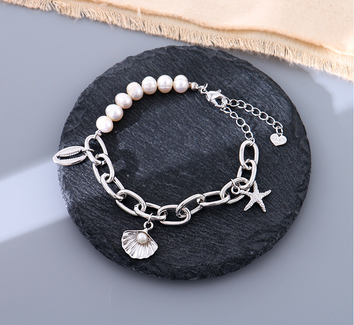 Simple Star Fish Artificial Pearl Bracelet