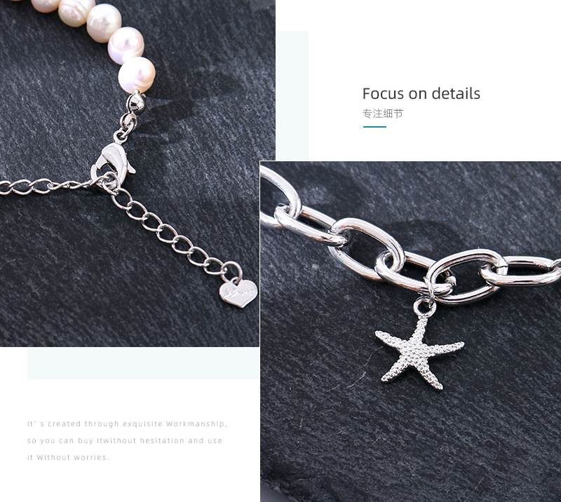 Simple Star Fish Artificial Pearl Bracelet