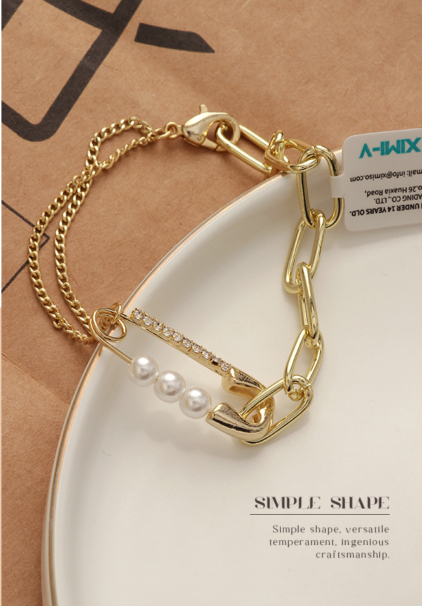Pin Artificial Pearl Bracelet