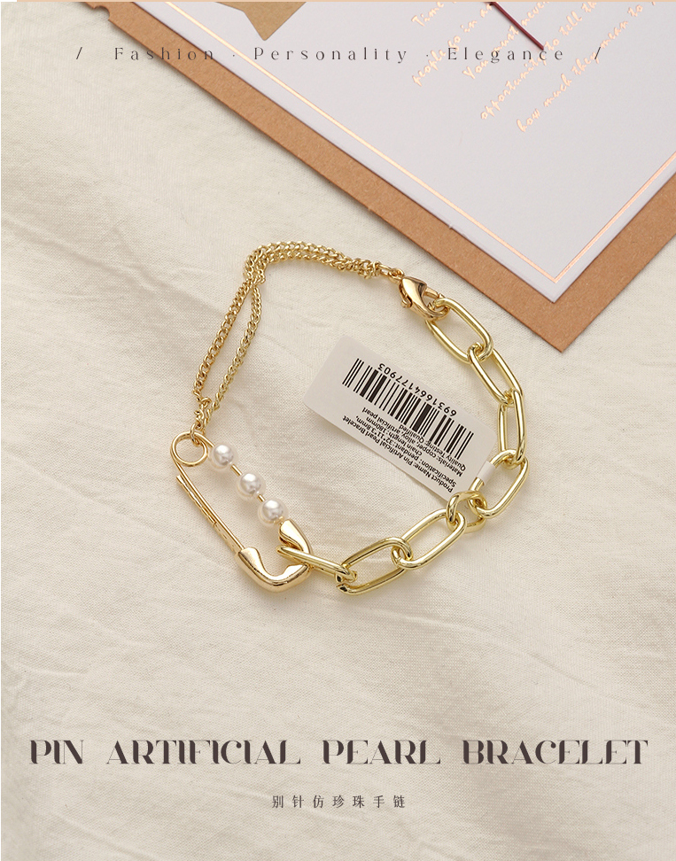 Pin Artificial Pearl Bracelet