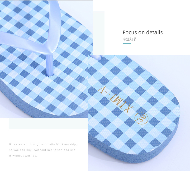 Checks Flip Flops for Ladies - X