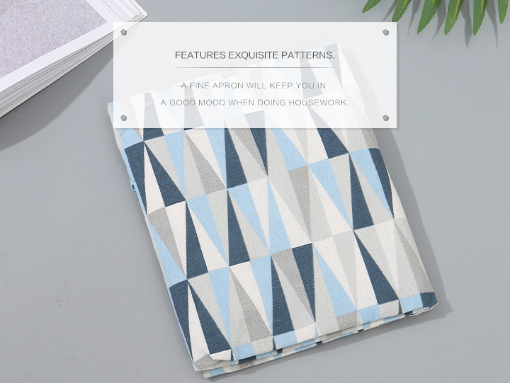 Geometric Triangle Pattern Apron (Blue)