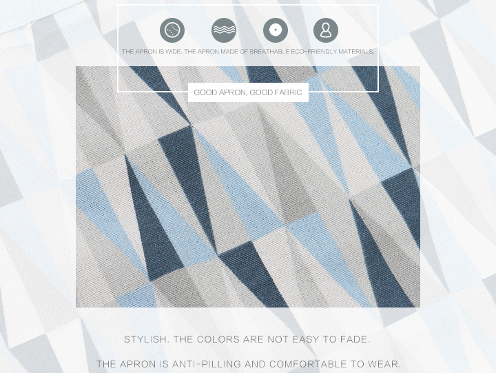 Geometric Triangle Pattern Apron (Blue)