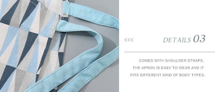 Geometric Triangle Pattern Apron (Blue)