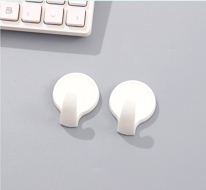 Round Creative Plastic Hook(2 Count)(White)