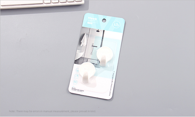 Round Creative Plastic Hook(2 Count)(White)