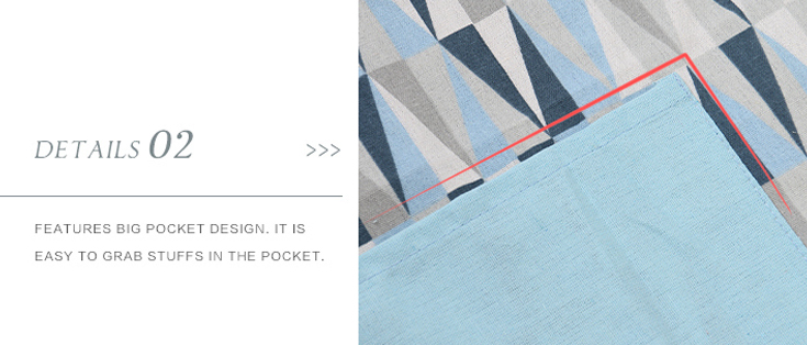 Geometric Triangle Pattern Apron (Blue)