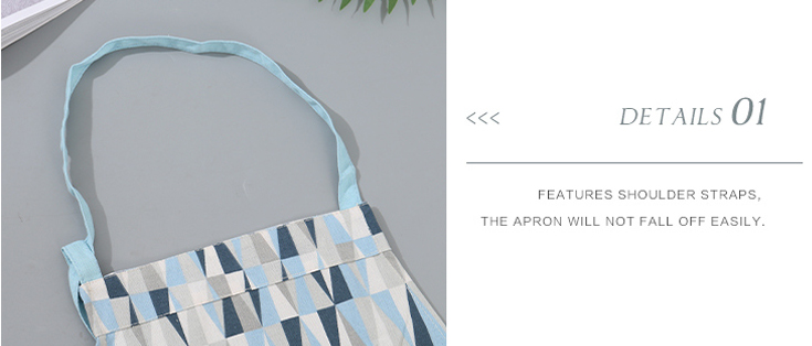 Geometric Triangle Pattern Apron (Blue)