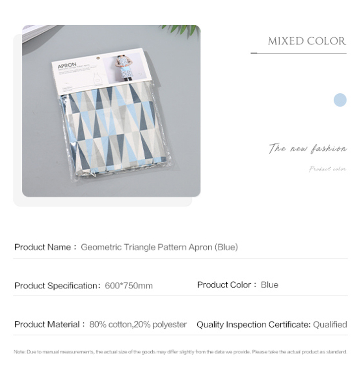 Geometric Triangle Pattern Apron (Blue)