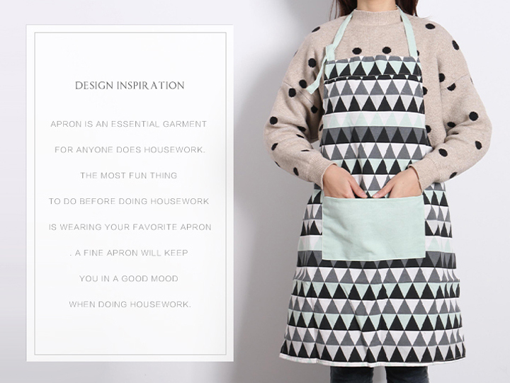 Geometric Triangle Pattern Apron (Green)