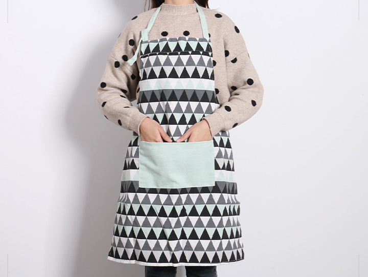 Geometric Triangle Pattern Apron (Green)