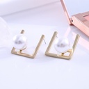 Unique Metal Irregular Artificial Pearl Earrings