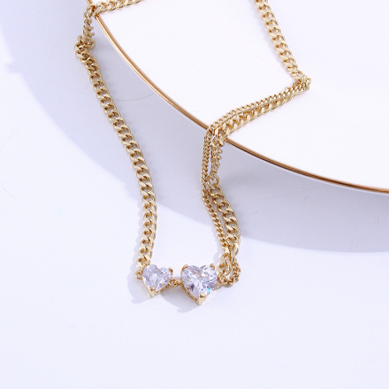 Delicate Loving Heart Zircon Necklace