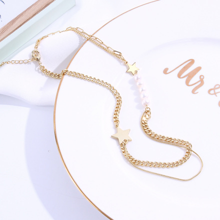 Star Two Layers Spliced Necklace