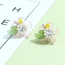 925 Silver Needle Solid Flower Delicate Earrings