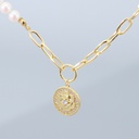 Rose Pendant Artificial Pearl Necklace