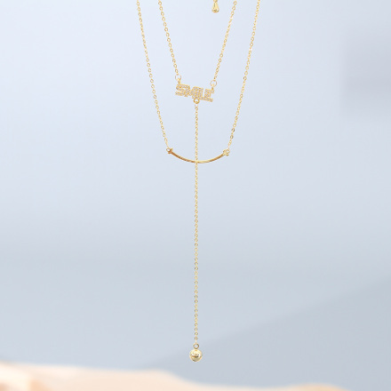 Letter Double Layers Necklace