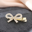 Bow Knot Rhinestone Artificial Pearl Hair Clip