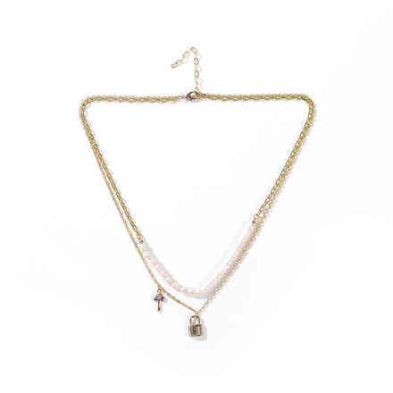 Key Double Layers Artificial Pearl Necklace