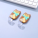 Owl Shape Self-adhesive Hooks (2 Count)(Brown)