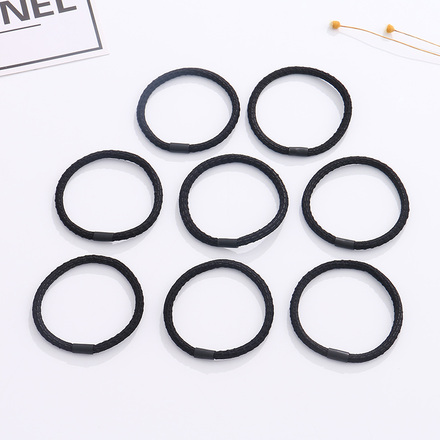 Pierced Silver Wire Basic Hair Ropes 8 PCS