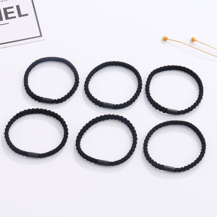 Twist Wide Flat Basic Hair Ropes 6 PCS