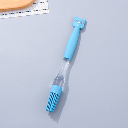 Owl-shape Handle Silica Gel Brush(Blue)