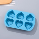 Lace Border Heart-shape 6 Cavities Baking Mold (Blue)
