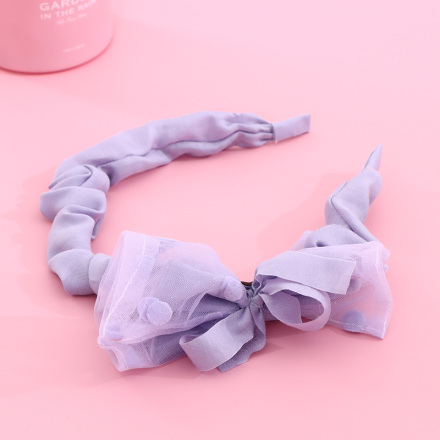 Wrinkly Polka Dot Ribbon Kids Hair Band