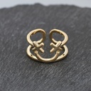 Similing Face Geometric Open Ring