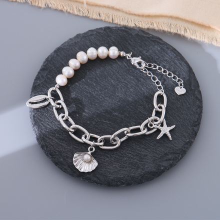 Simple Star Fish Artificial Pearl Bracelet