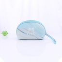 Contrast Color Arc-shaped Cosmetic Bag(Blue)