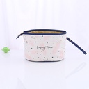 Feather Pattern Cosmetic Bag(Medium)(White and Blue)