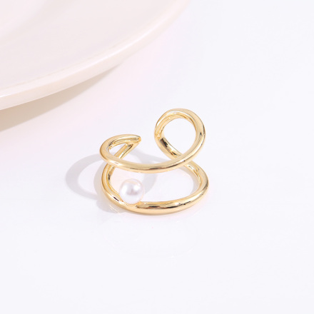 Stylish Double Circles Glossy Ring