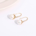 Classy Artificial Pearl Rhinestone Earrings