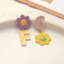 Letter Flower Earrings