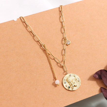 Stylish Metal Round Angel Necklace