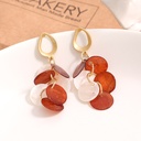 Stylish Metal Acrylic Round Earrings