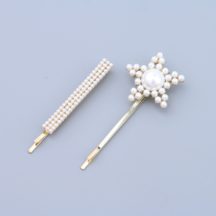 Stylish Artificial Pearl Pentastar Hair Pin Set